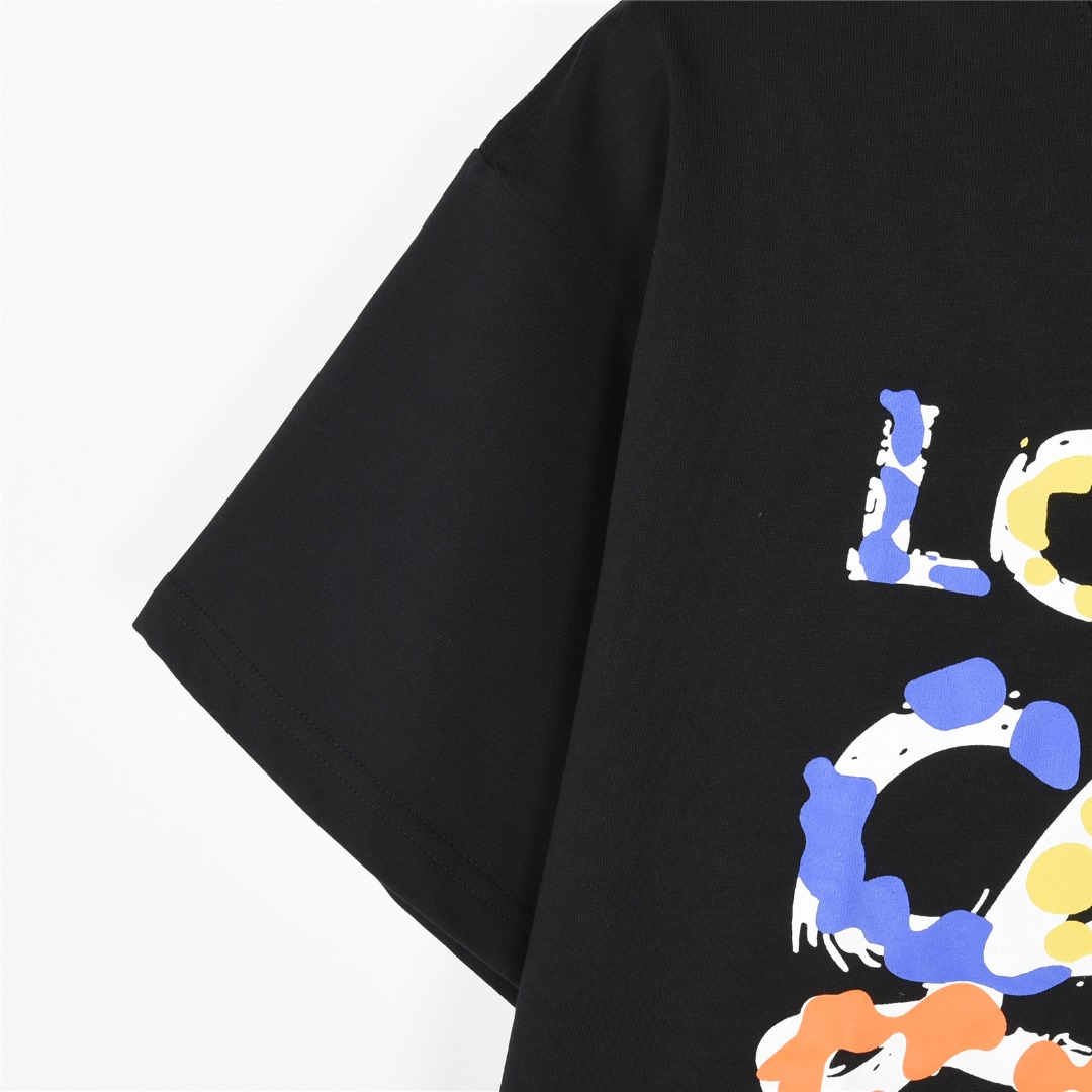 Loewe/罗意威 25ss 涂鸦彩绘字母logo印花短袖T恤