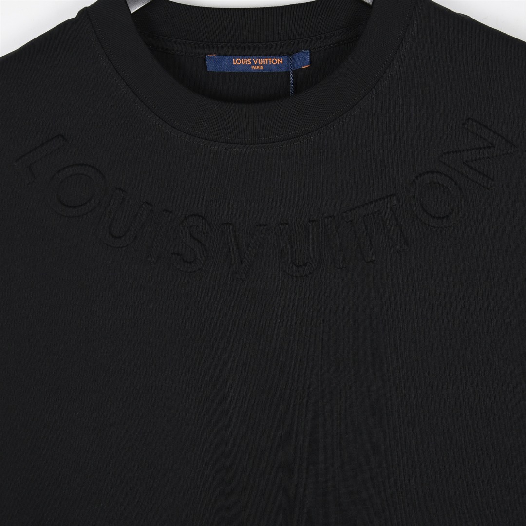 Louis Vuitton/路易威登 25ss 领口压花浮雕字母logo短袖T恤