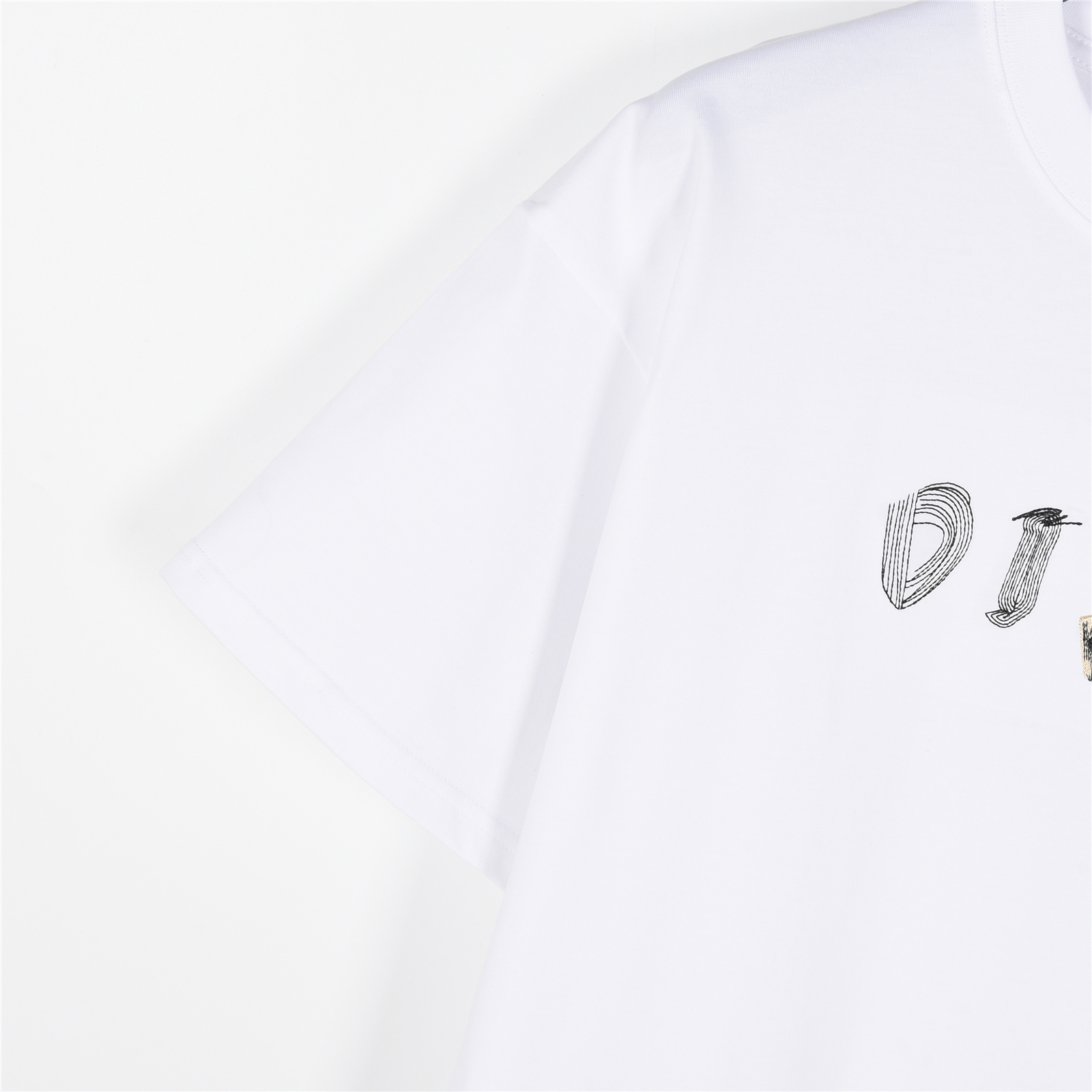 Dior/迪奥 25ss 字母小恐龙刺绣短袖T恤黑色 白色