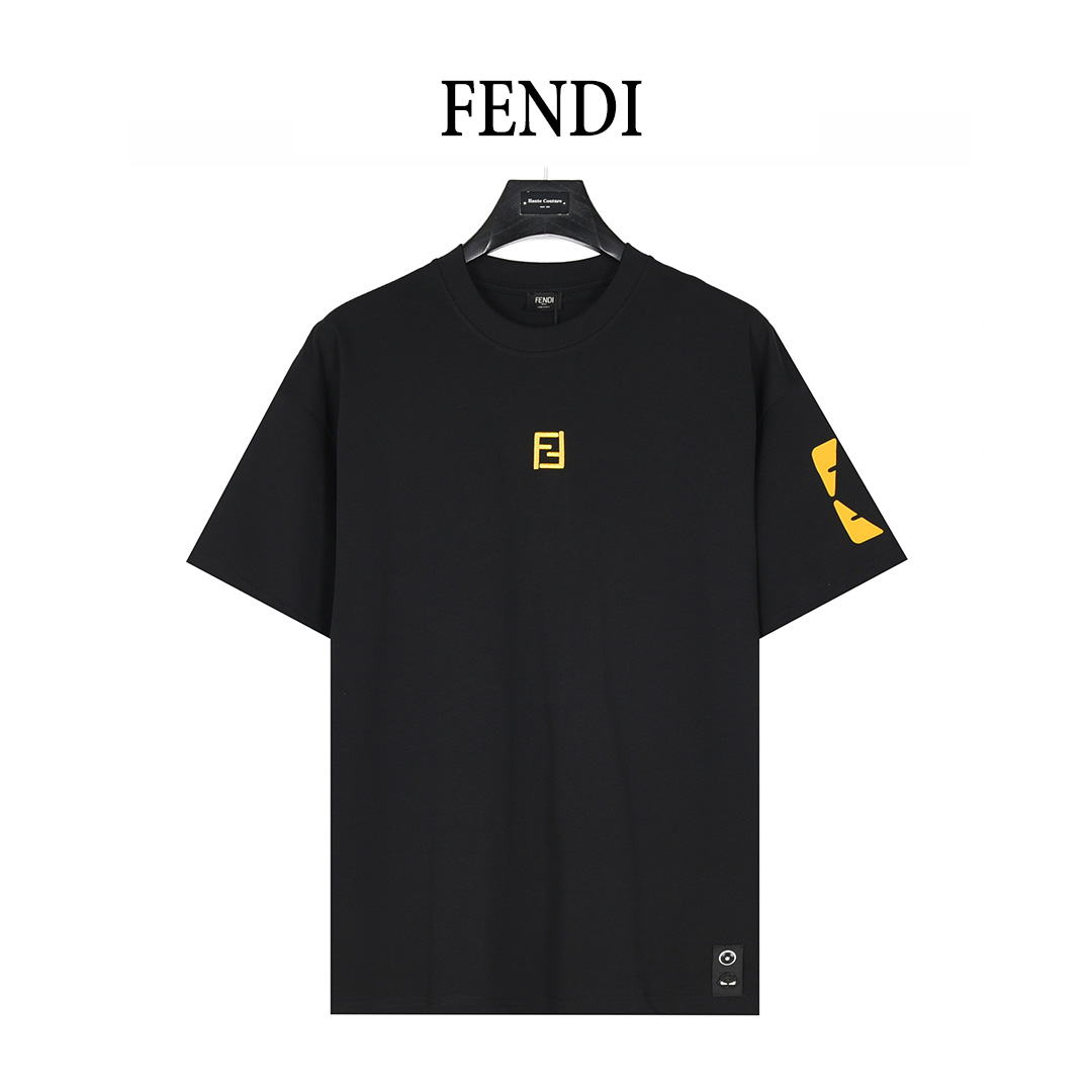 Fendi/芬迪 25ss 胸前双F刺绣手臂硅胶眼睛短袖T恤