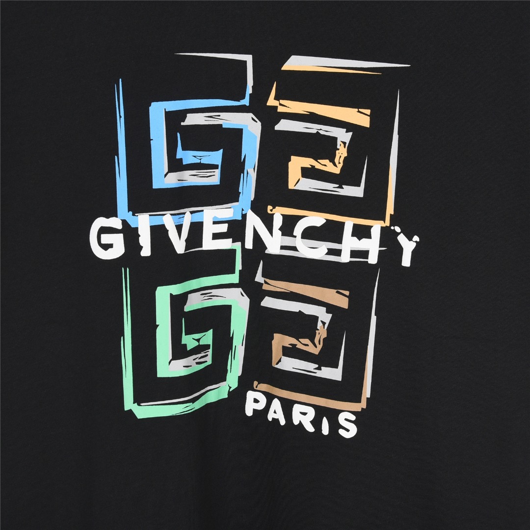 Givenchy/纪梵希 25ss 彩色涂鸦立体4G印花短袖T恤