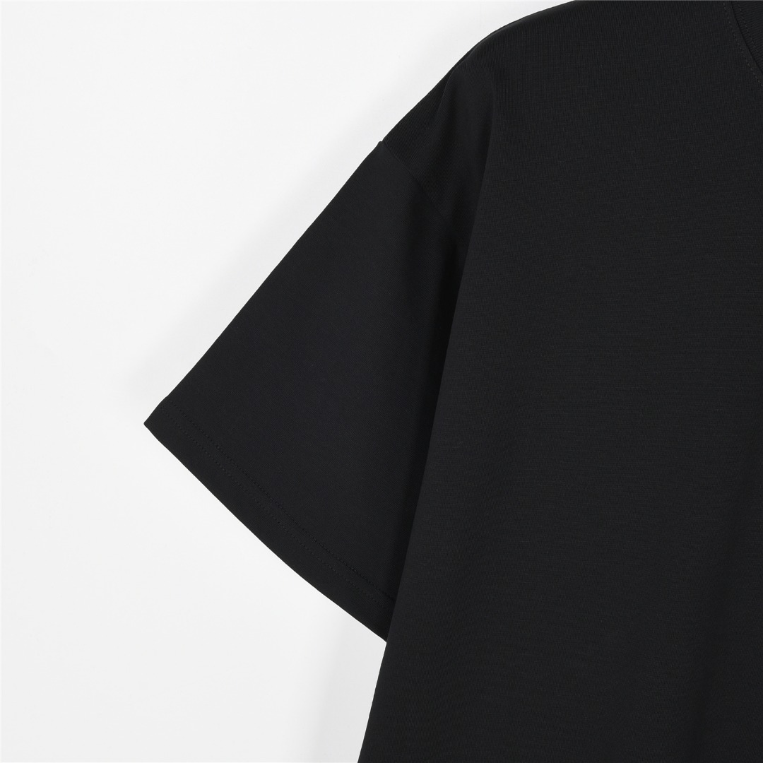 Prada/普拉达 25ss 领口金属三角徽标及字母印花短袖T恤