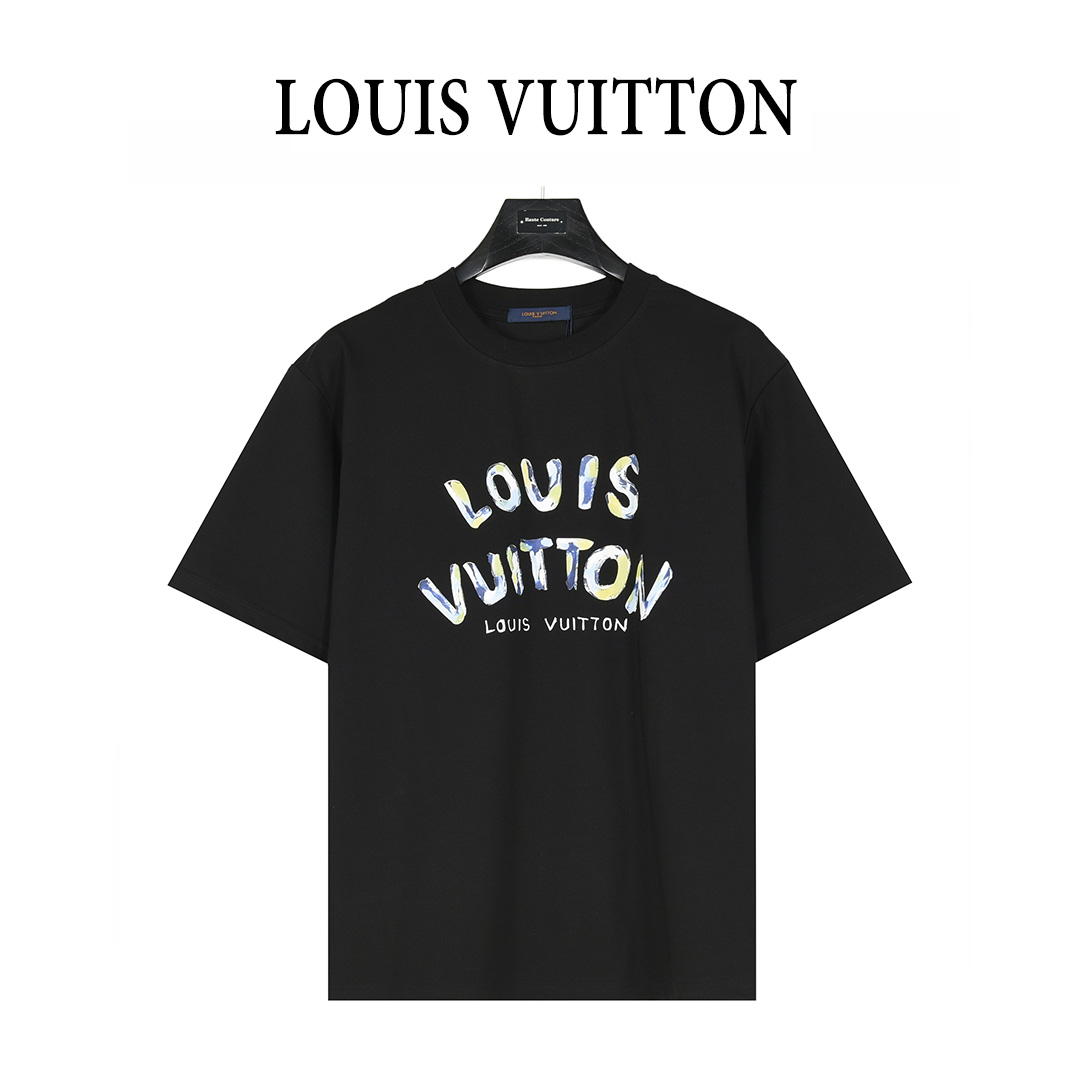 Louis Vuitton/路易威登 25ss 迷彩字母logo印花短袖T恤