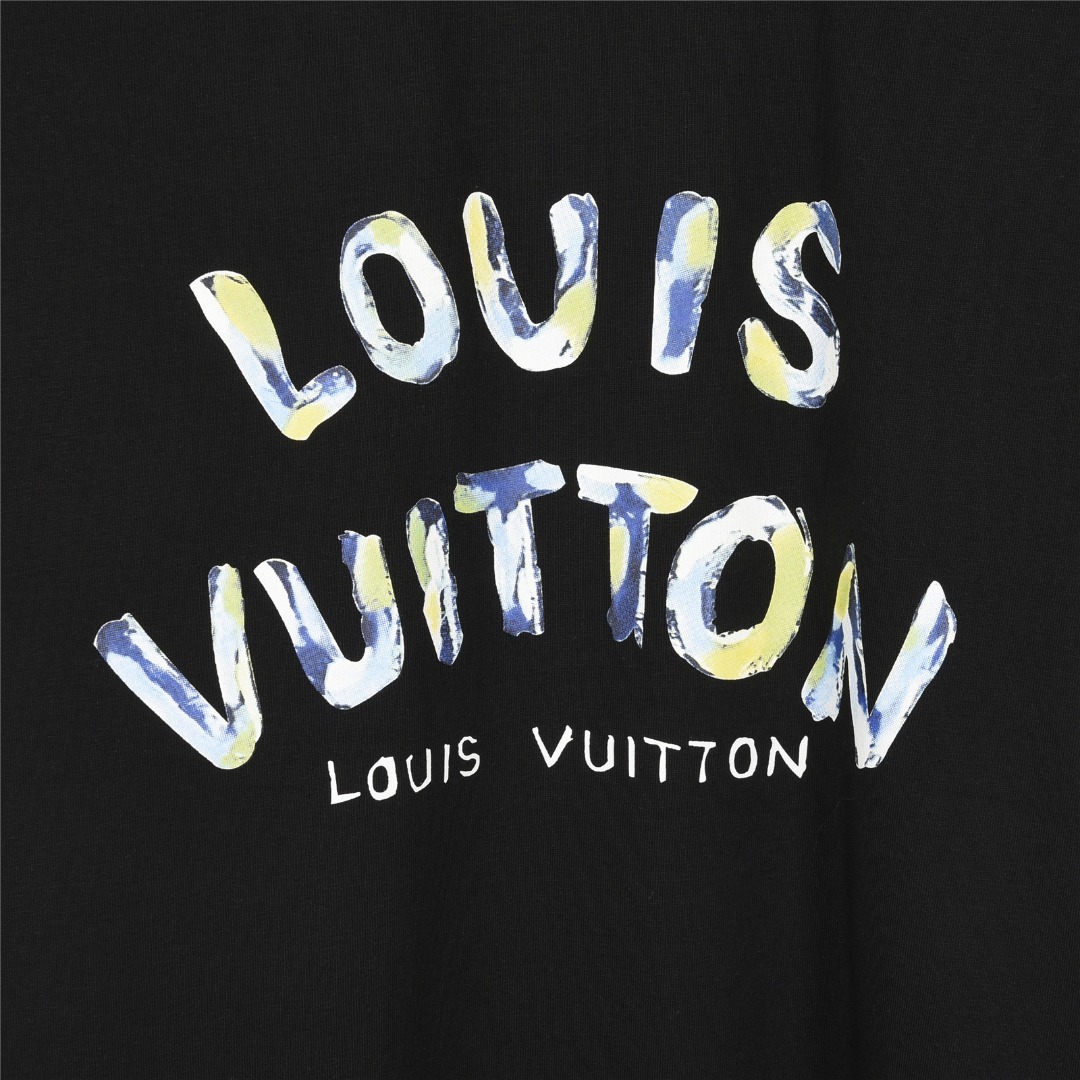Louis Vuitton/路易威登 25ss 迷彩字母logo印花短袖T恤