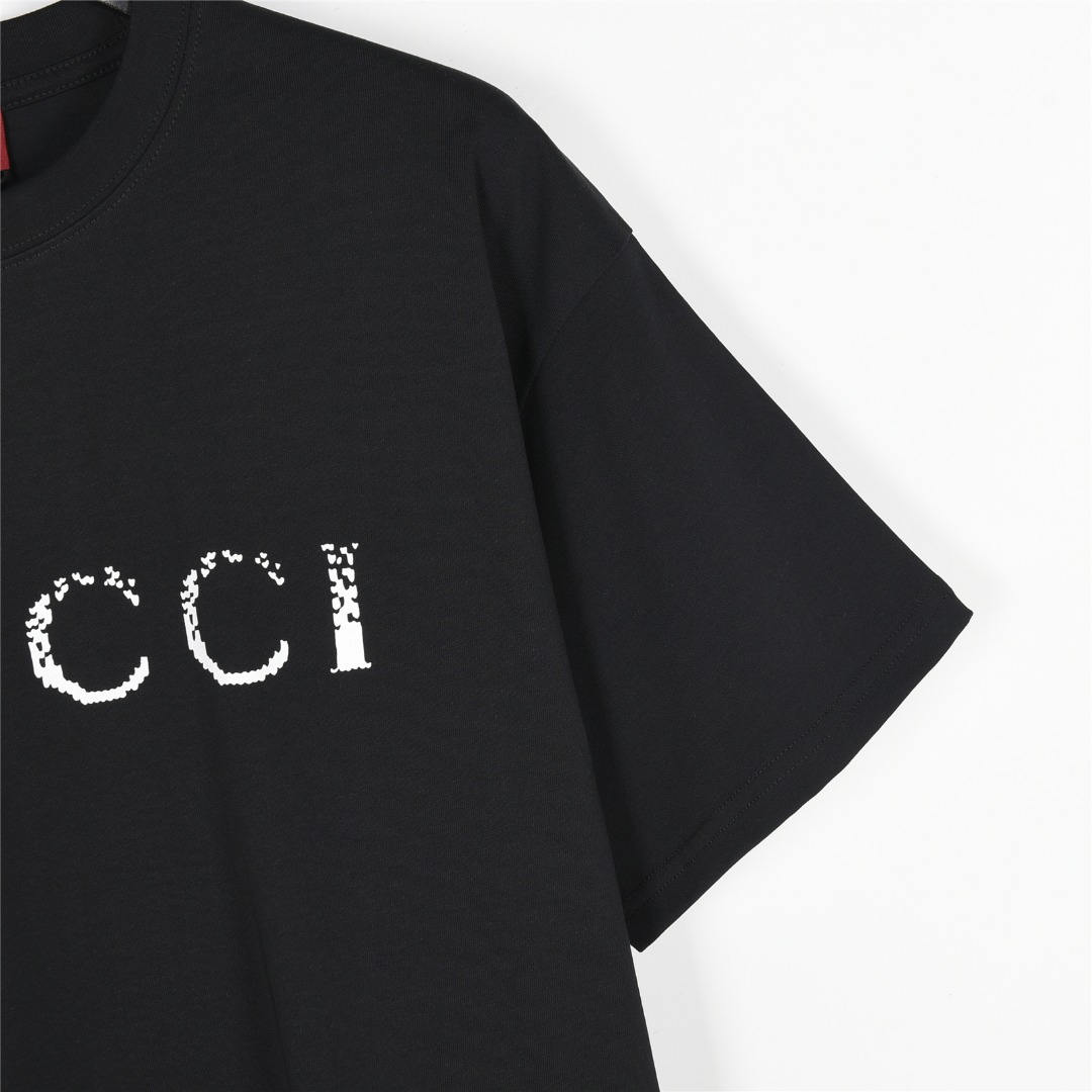 Gucci /古驰 25ss 简约logo渐变斑驳印花短袖T恤