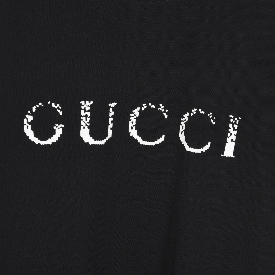 Gucci /古驰 25ss 简约logo渐变斑驳印花短袖T恤
