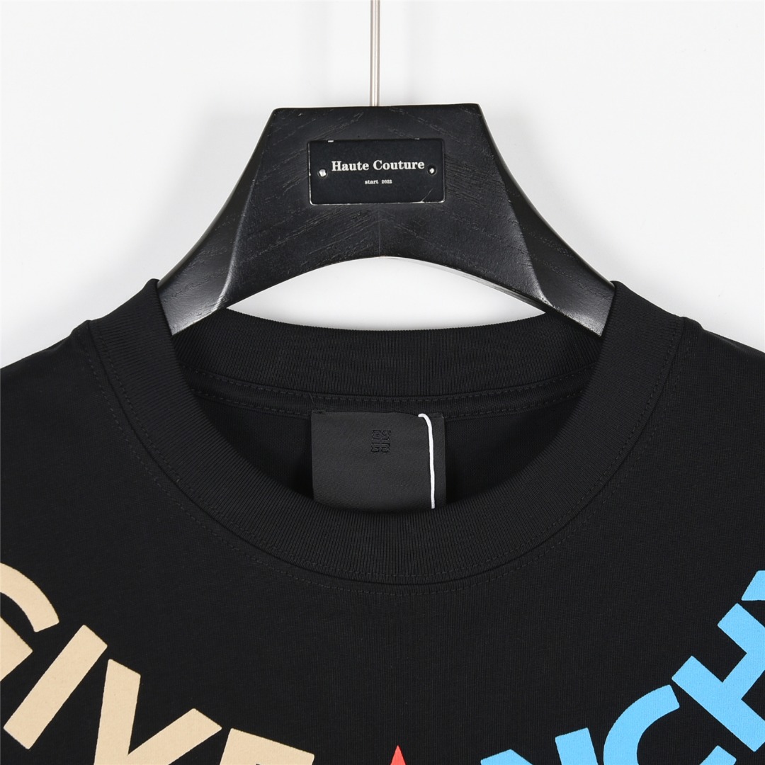 Givenchy/纪梵希 25ss 领口logo字母发泡印花项链短袖T恤