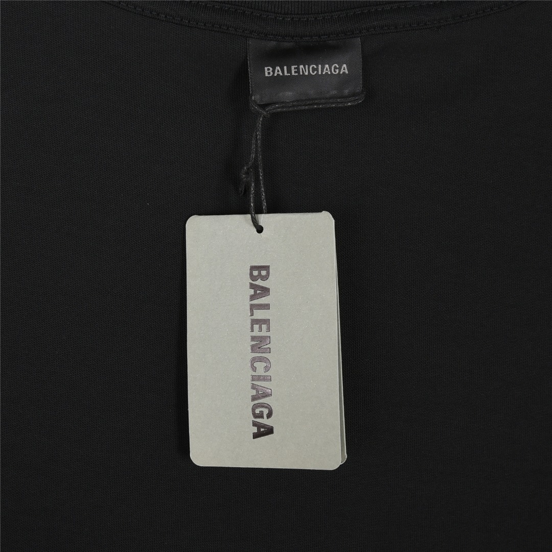 Balenciaga/巴黎世家 25ss 锁扣烫银压字母压胶短袖T恤