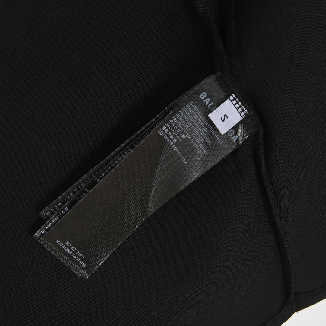 Balenciaga/巴黎世家 25ss 暗纹锁扣字母刺绣短袖T恤