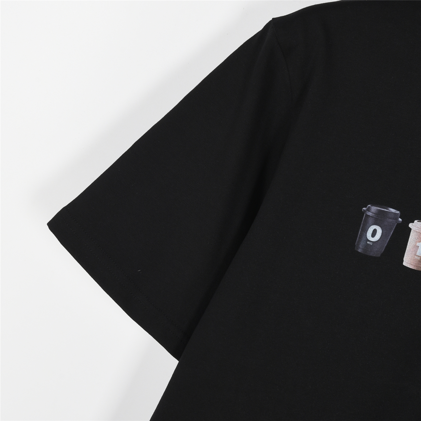 MaisonMargiela/马吉拉 数字咖啡杯印花圆领短袖T恤