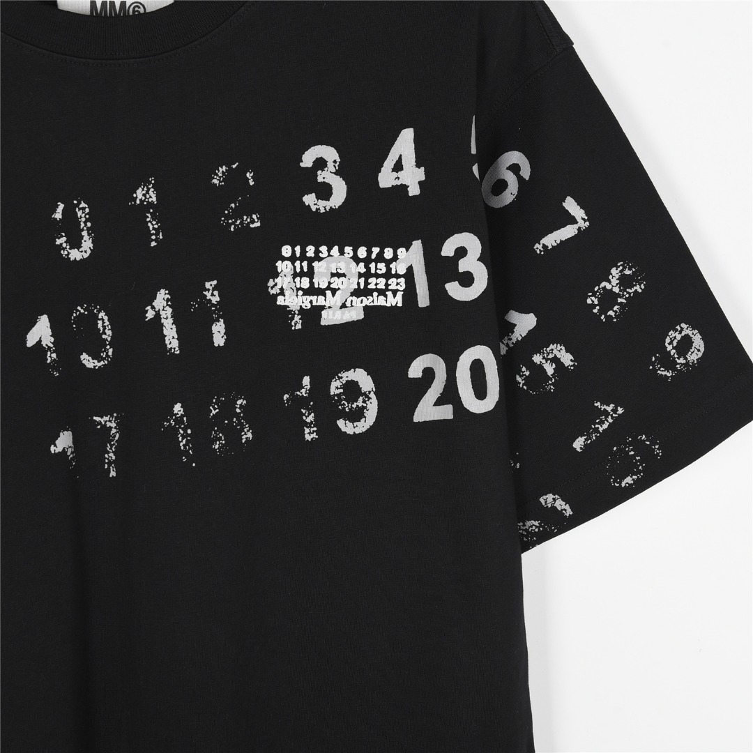 MaisonMargiela/马吉拉 数字绘画斑驳涂鸦圆领短袖T恤