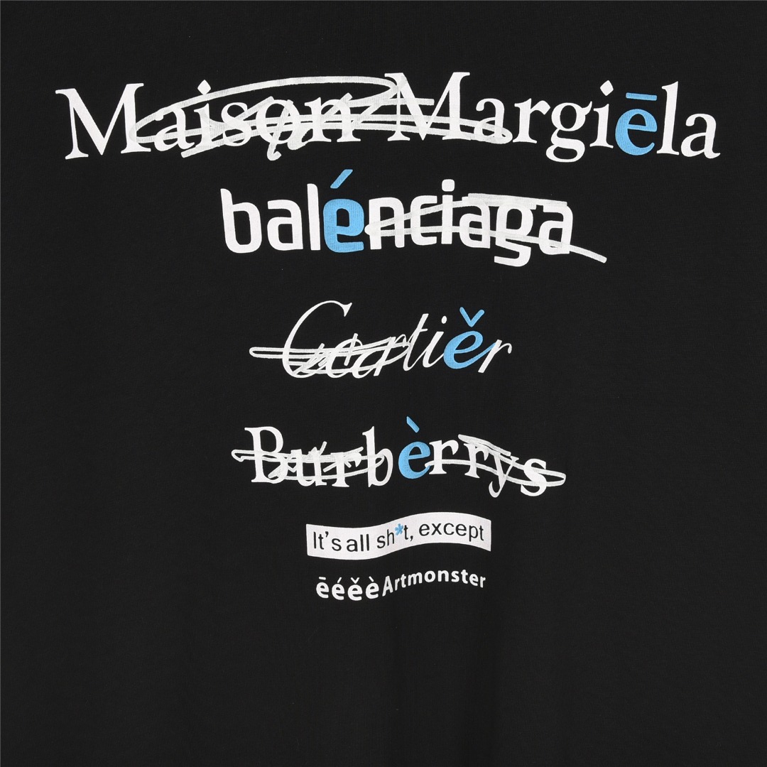MaisonMargiela/马吉拉 恶搞印花涂鸦圆领短袖T恤