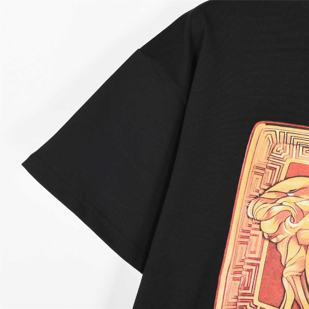 Versace/范思哲 方格美杜莎头像印花logo短袖T恤