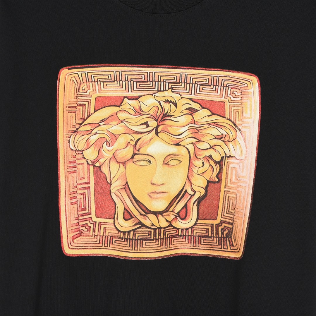 Versace/范思哲 方格美杜莎头像印花logo短袖T恤