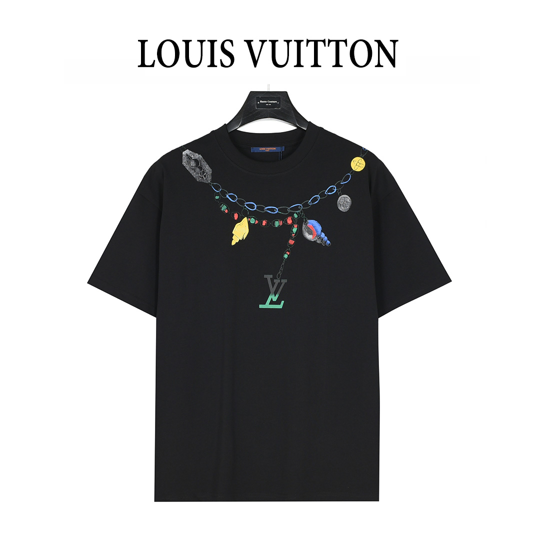Louis Vuitton/路易威登 25ss 创意项链字母logo印花短袖T恤