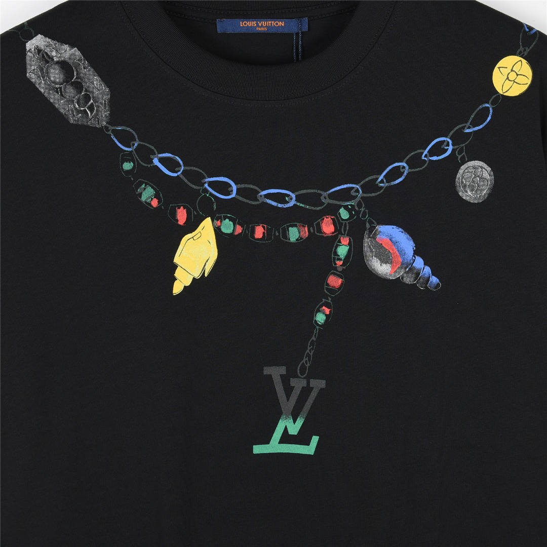 Louis Vuitton/路易威登 25ss 创意项链字母logo印花短袖T恤