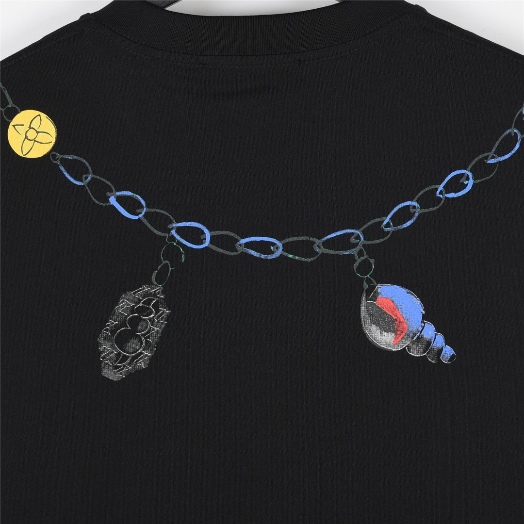 Louis Vuitton/路易威登 25ss 创意项链字母logo印花短袖T恤