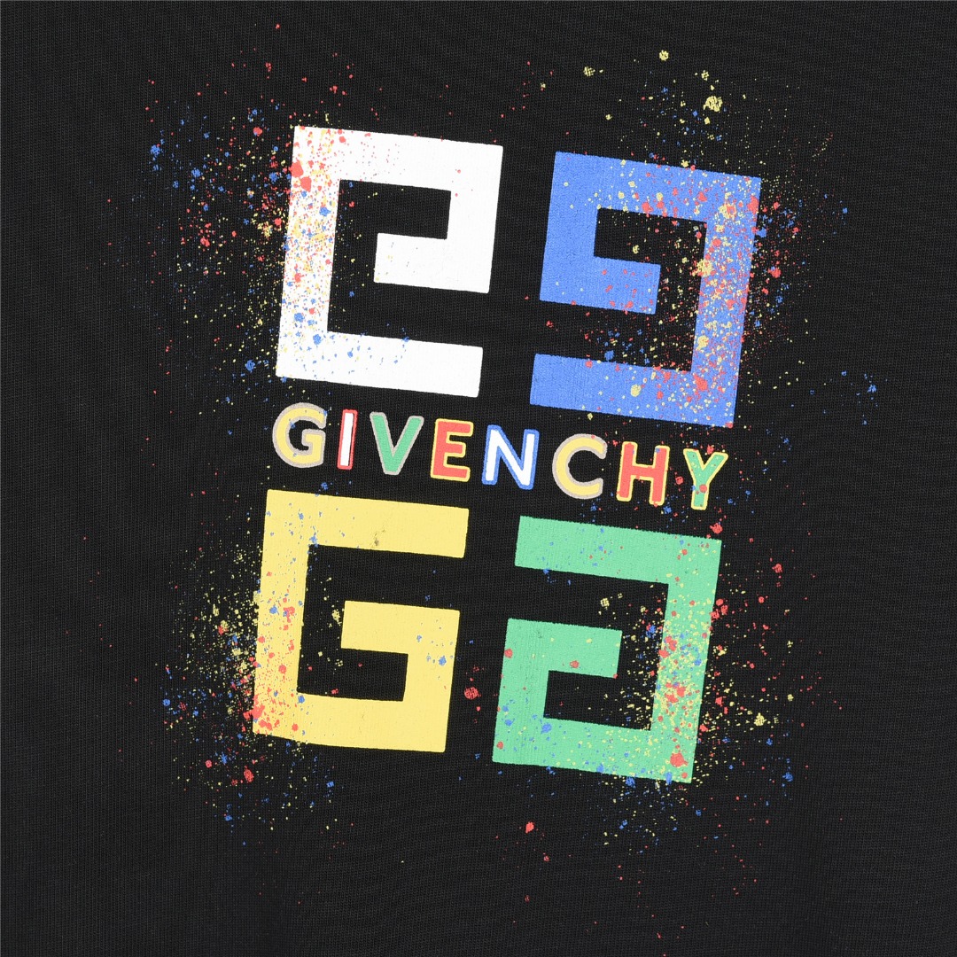 Givenchy/纪梵希 25ss 宫格彩色泼墨印花短袖T恤