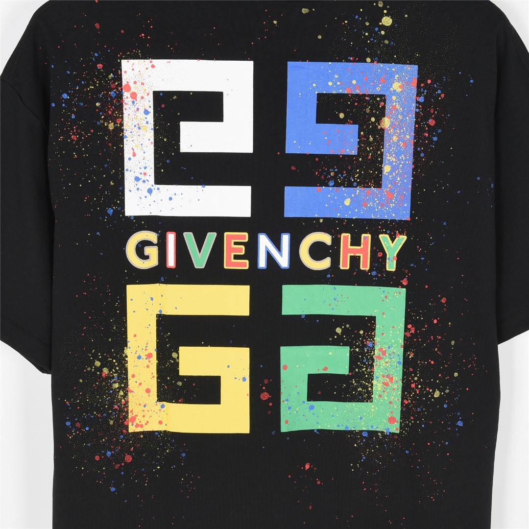 Givenchy/纪梵希 25ss 宫格彩色泼墨印花短袖T恤