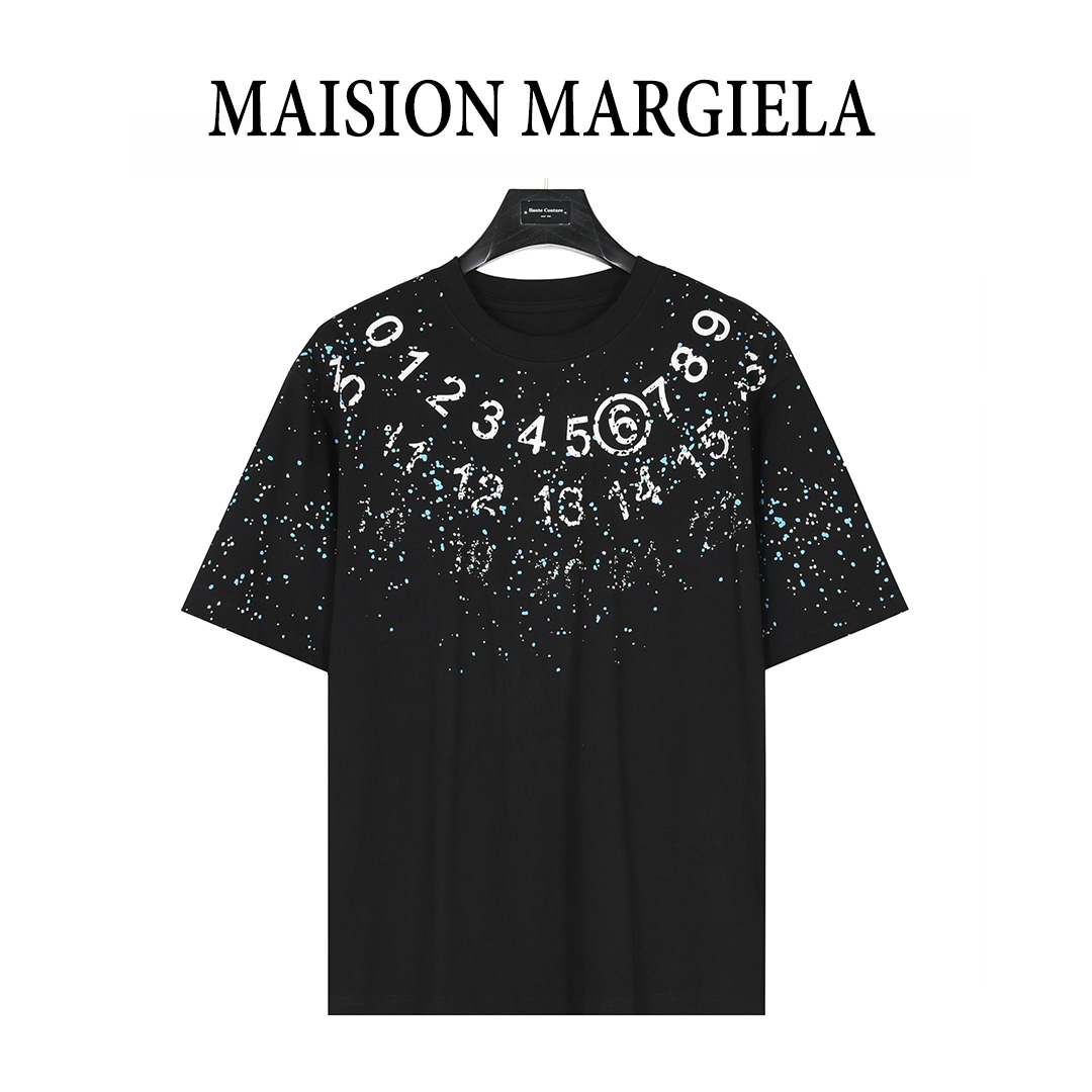 MaisonMargiela/马吉拉 数字泼墨斑点印花短袖T恤