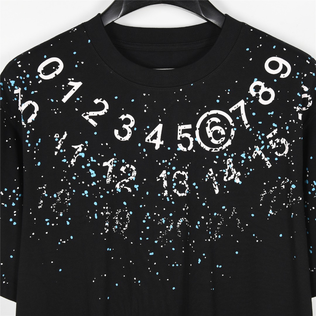 MaisonMargiela/马吉拉 数字泼墨斑点印花短袖T恤
