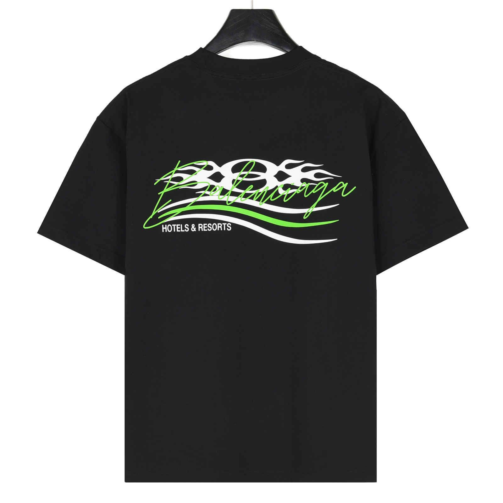 Balenciaga/巴黎世家 25ss 双B可乐logo多标识植绒印花短袖T恤