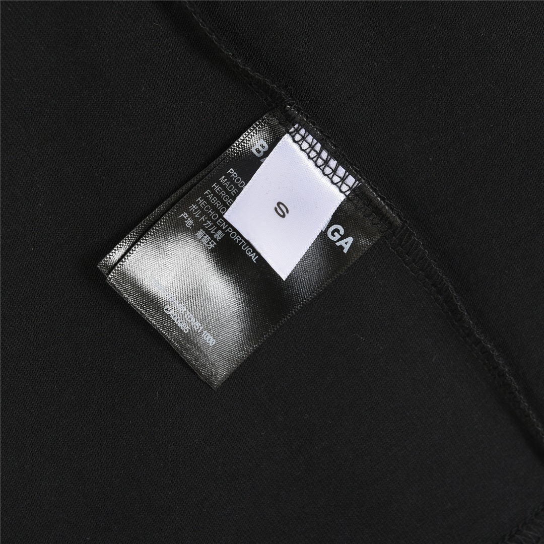 Balenciaga/巴黎世家 25ss 双B可乐logo多标识植绒印花短袖T恤