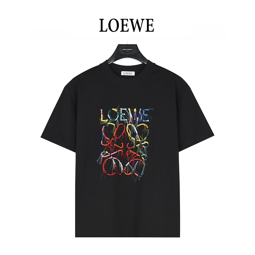 Loewe/罗意威 25ss 彩色流苏刺绣短袖T恤