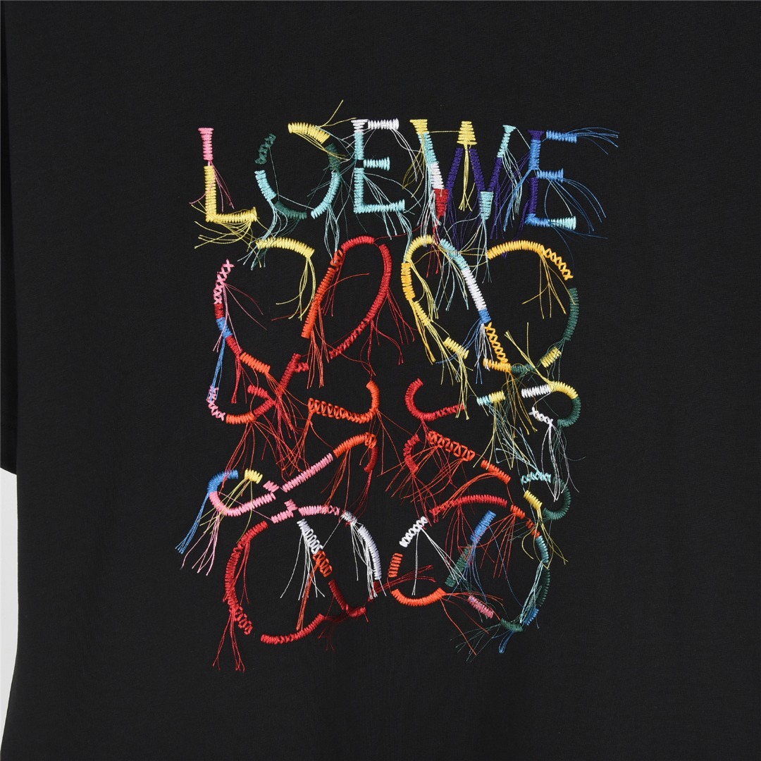 Loewe/罗意威 25ss 彩色流苏刺绣短袖T恤