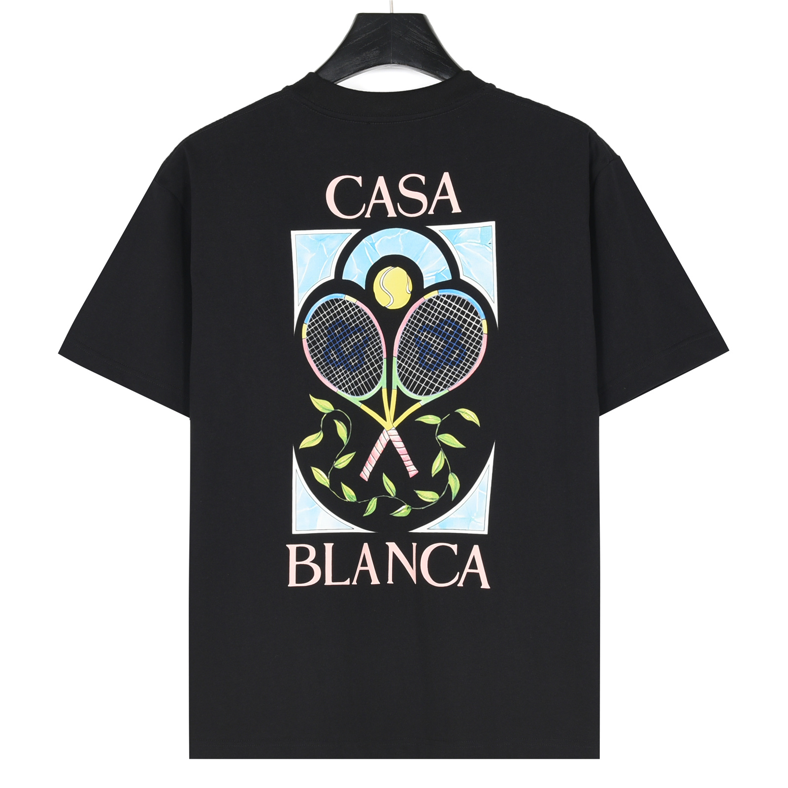 Casablanca/卡萨布兰卡 25ss 网球拍彩绘涂鸦印花短袖T恤
