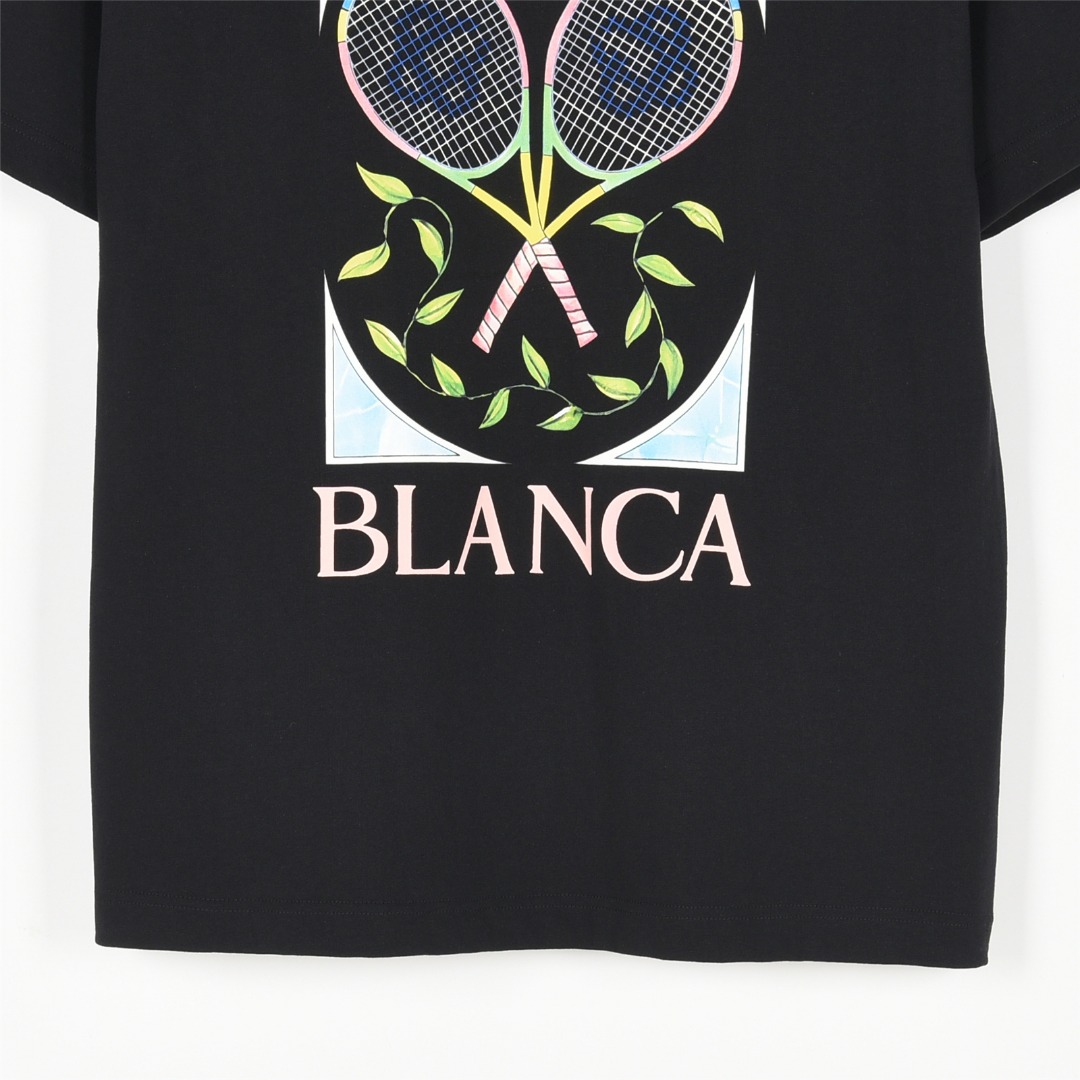 Casablanca/卡萨布兰卡 25ss 网球拍彩绘涂鸦印花短袖T恤