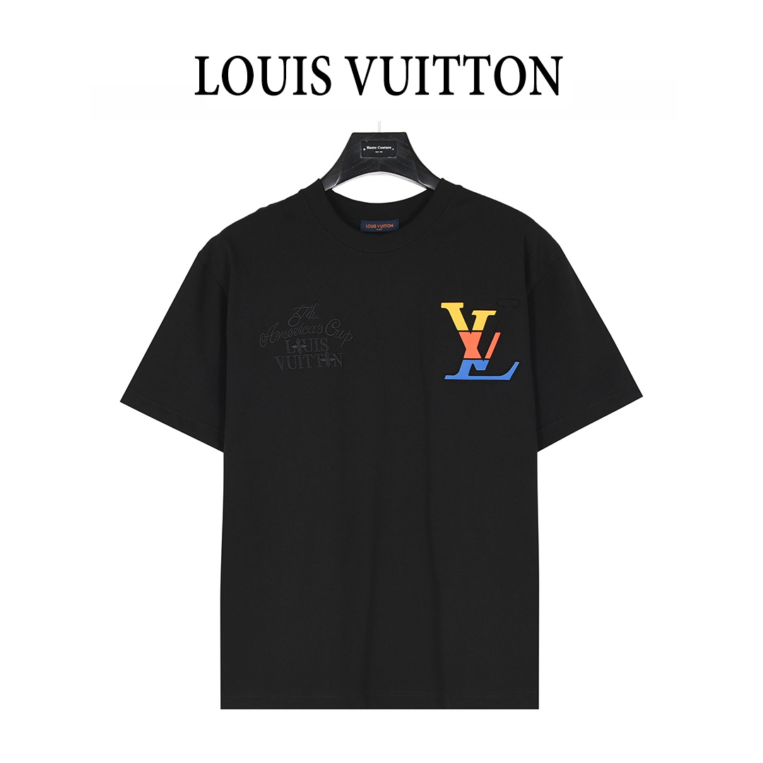 Louis Vuitton/路易威登 美洲杯联名压花刺绣撞色短袖T恤