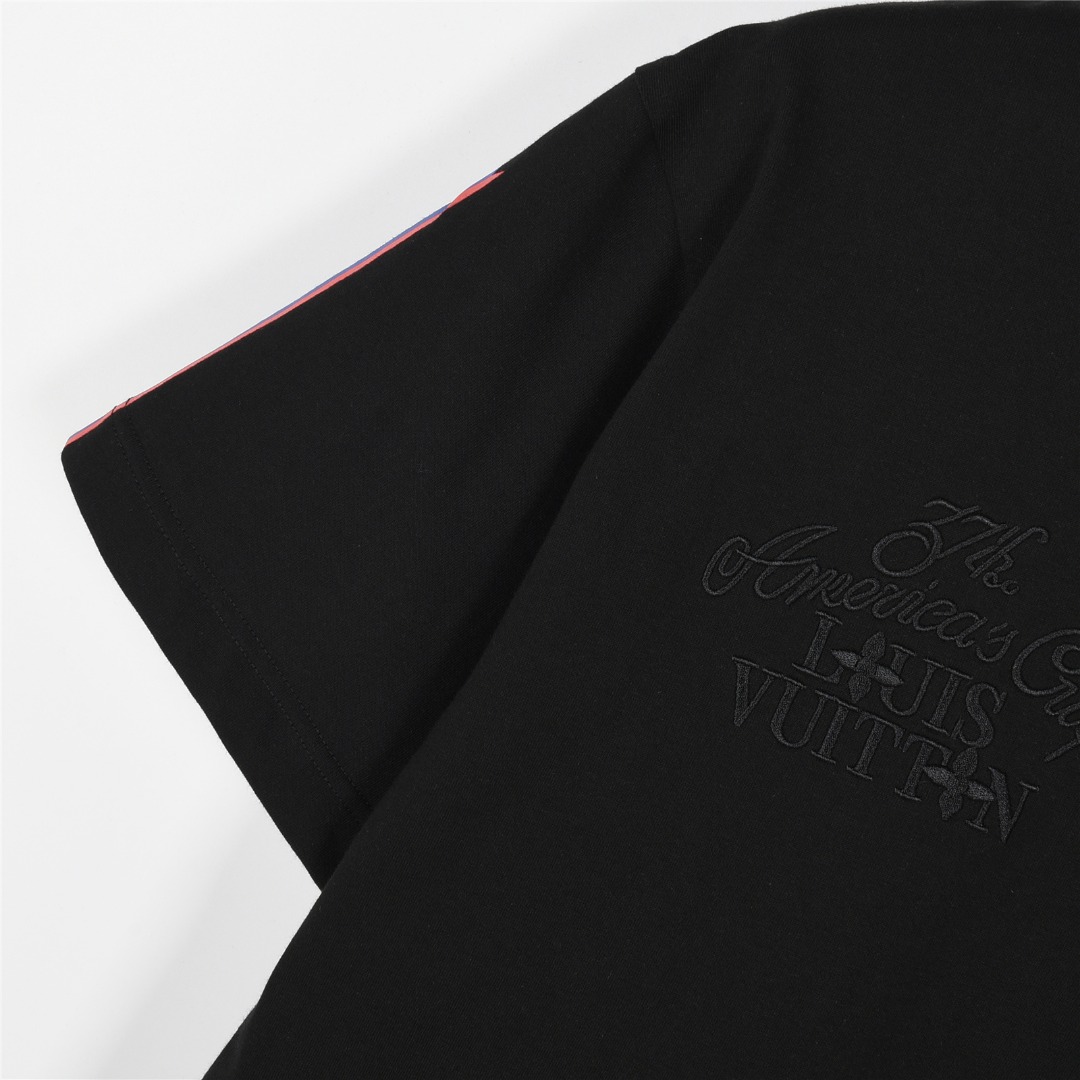 Louis Vuitton/路易威登 美洲杯联名压花刺绣撞色短袖T恤