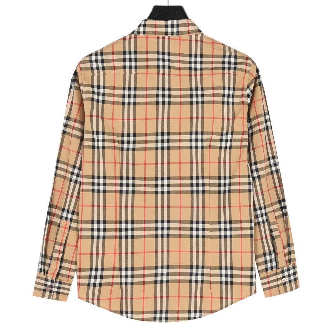 Burberry/巴宝莉 门襟袖口织带格纹长袖衬衫