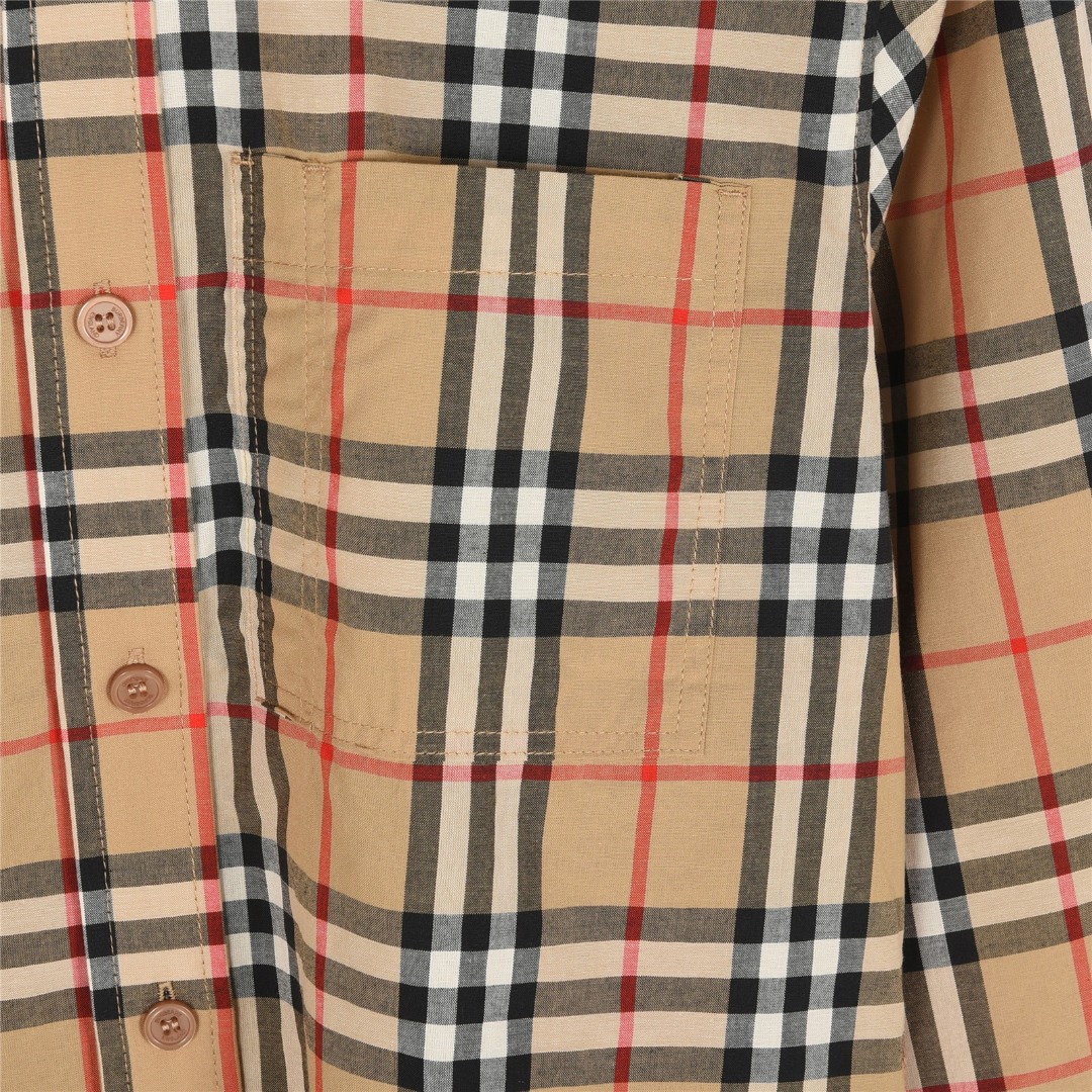 Burberry/巴宝莉 经典胸前口袋格纹长袖衬衫