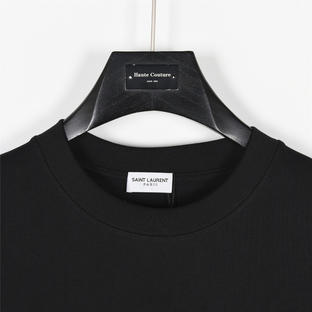 SAINT LAURENT/圣罗兰 25ss 后背字母logo发泡印花短袖T恤