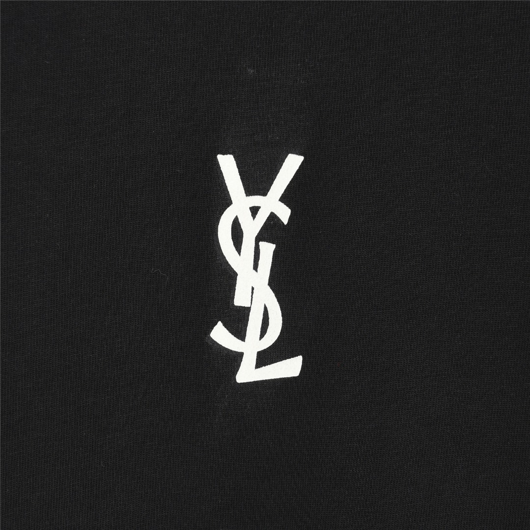 SAINT LAURENT/圣罗兰 25ss 后背字母logo发泡印花短袖T恤