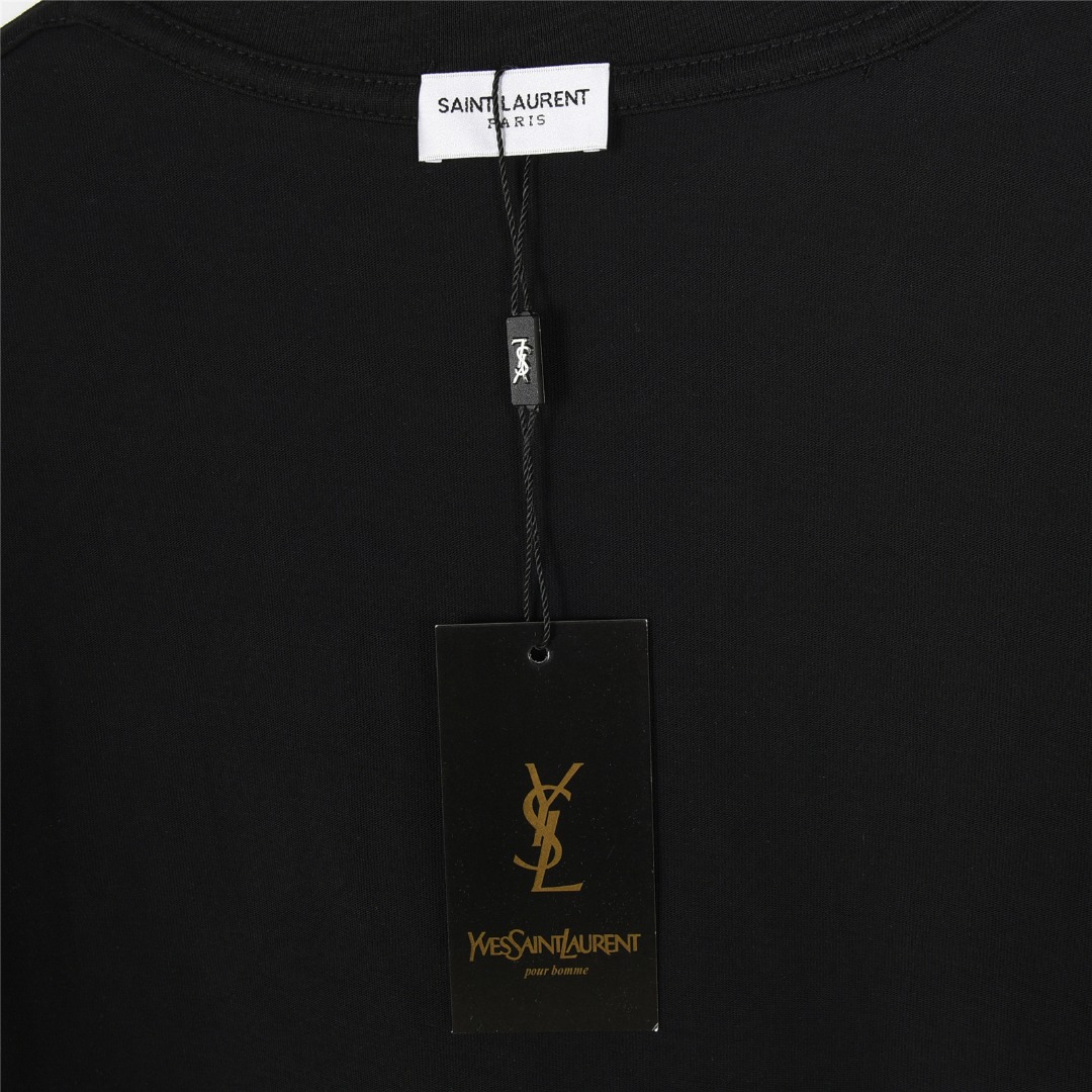 SAINT LAURENT/圣罗兰 25ss 后背字母logo发泡印花短袖T恤