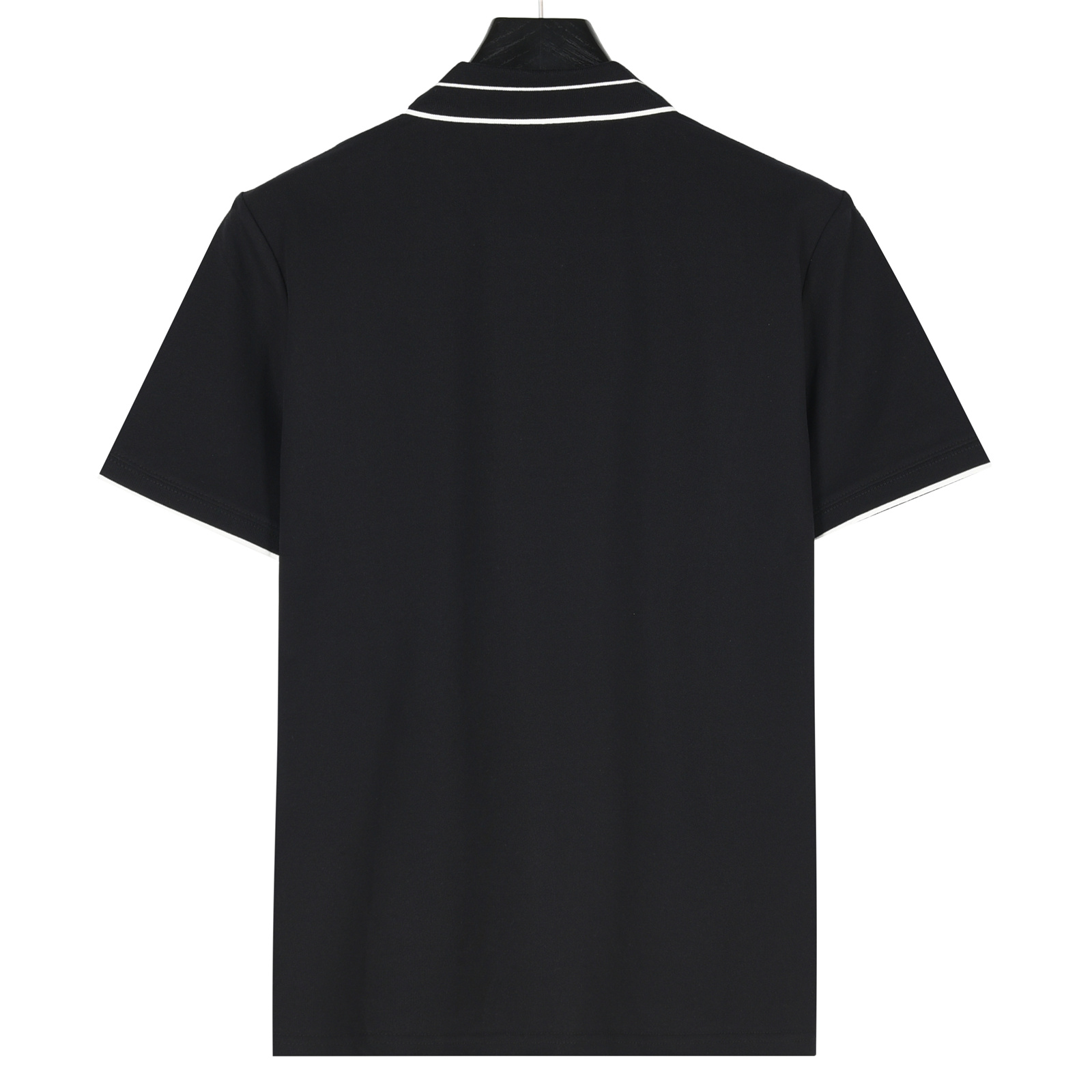 Prada /普拉达 25ss 门襟螺纹字母三角标刺绣短袖Polo衫