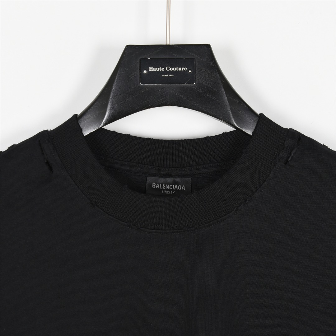 Balenciaga/巴黎世家 25ss 情人节限定爱心标语破洞短袖T恤