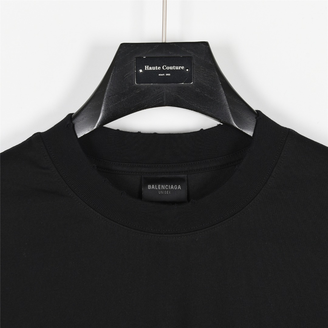 Balenciaga/巴黎世家 25ss 格鲁尼亚小镇水洗船帆水洗破洞短袖T恤