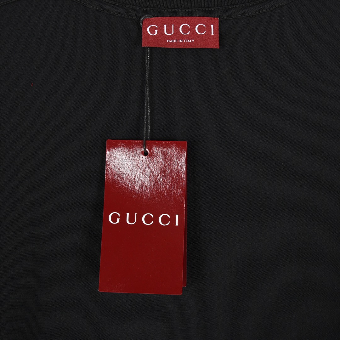 Gucci/古驰 25ss 草写logo标识刺绣短袖T恤
