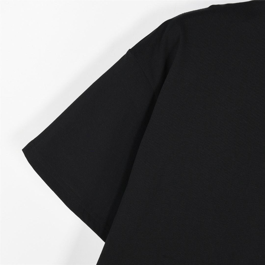 Balenciaga/巴黎世家 25ss 安德玛联名logo刺绣短袖T恤 黑色 白色