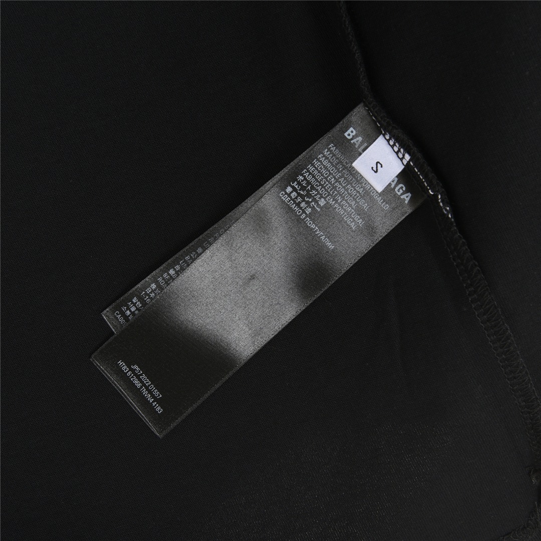 Balenciaga/巴黎世家 25ss 安德玛联名logo刺绣短袖T恤 黑色 白色