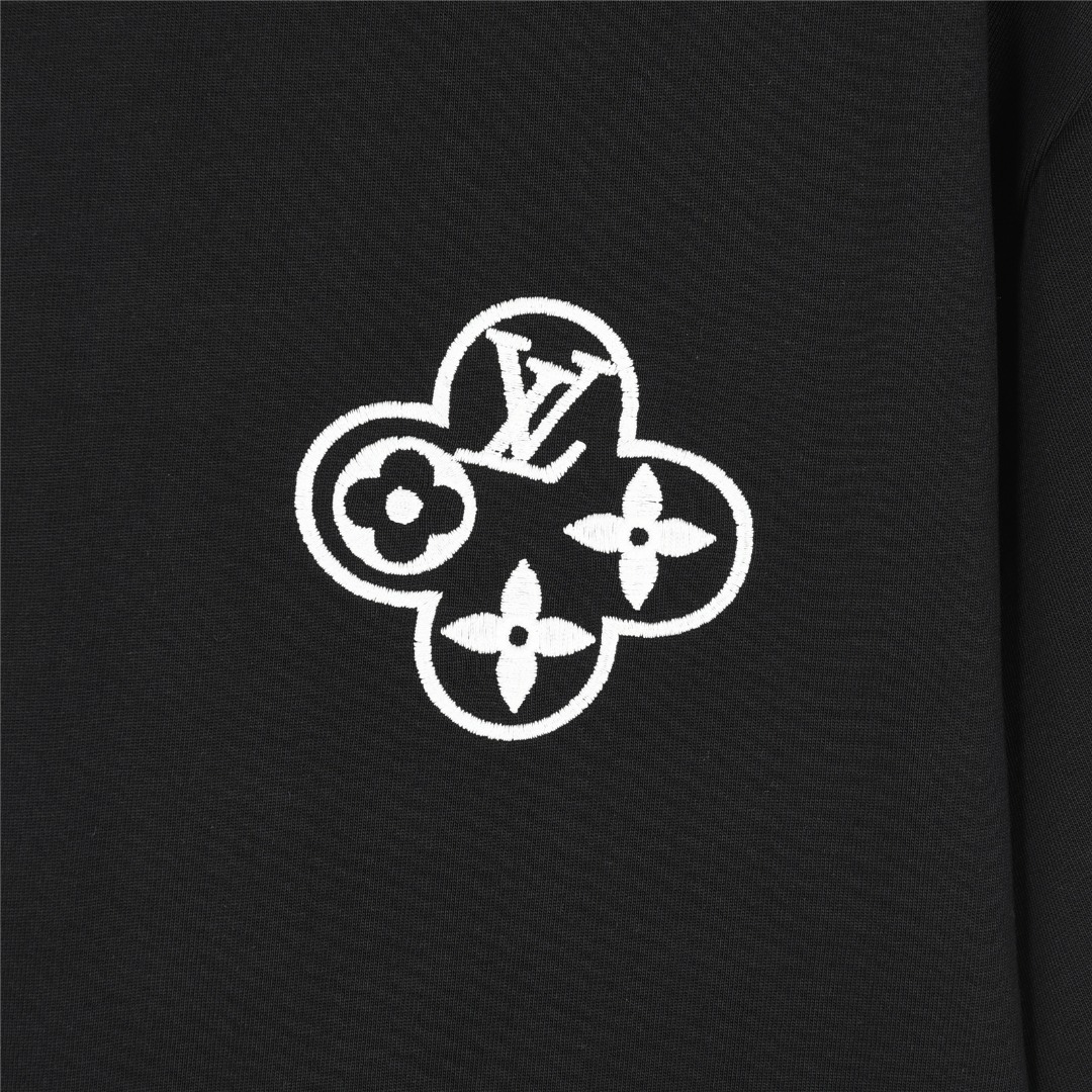 Louis Vuitton/路易威登 25ss 后背链条圆圈刺绣短袖T恤