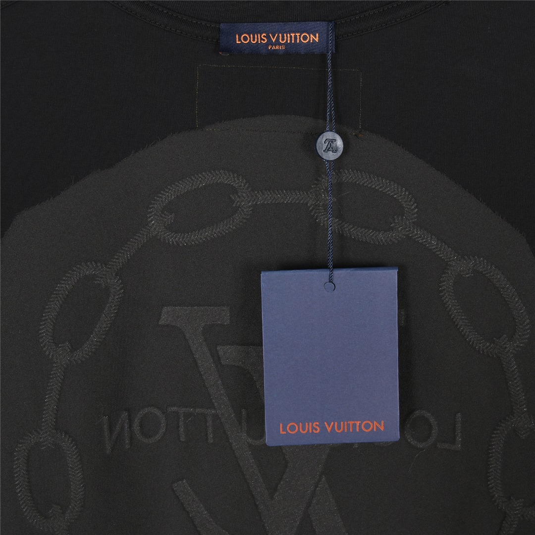Louis Vuitton/路易威登 25ss 后背链条圆圈刺绣短袖T恤
