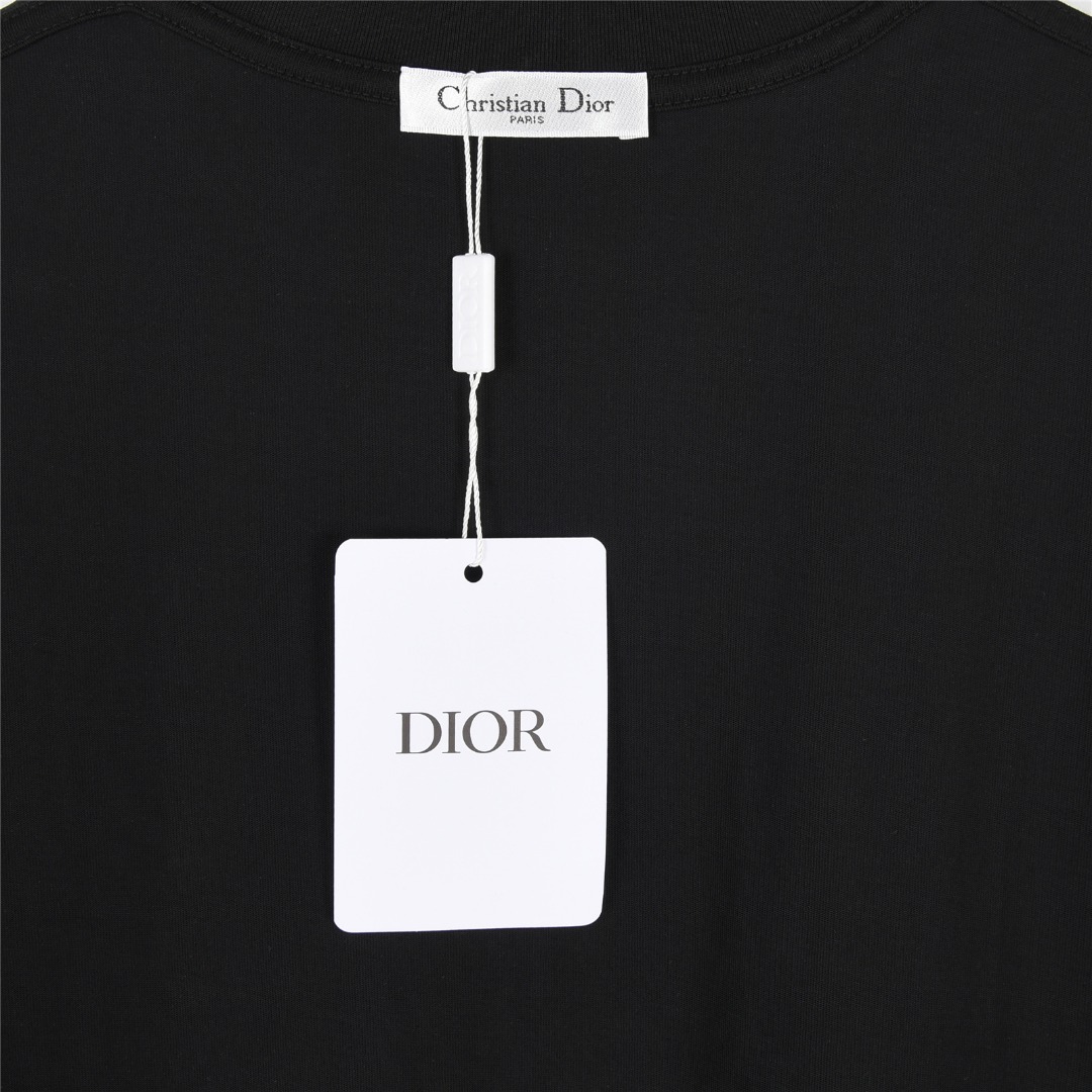Dior/迪奥 25ss 领口拼接字母蜜蜂刺绣短袖T恤