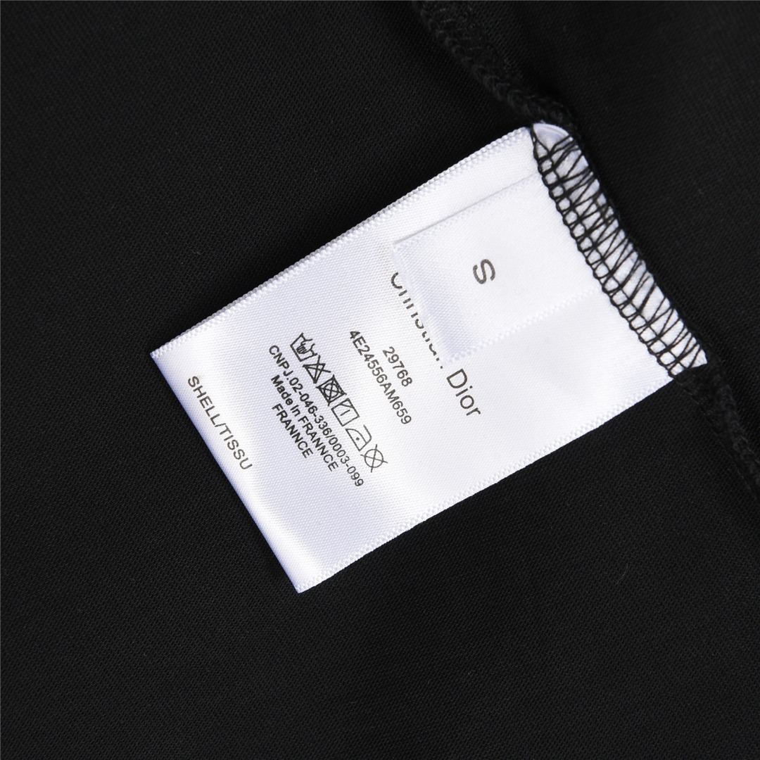 Dior/迪奥 25ss 领口拼接字母蜜蜂刺绣短袖T恤
