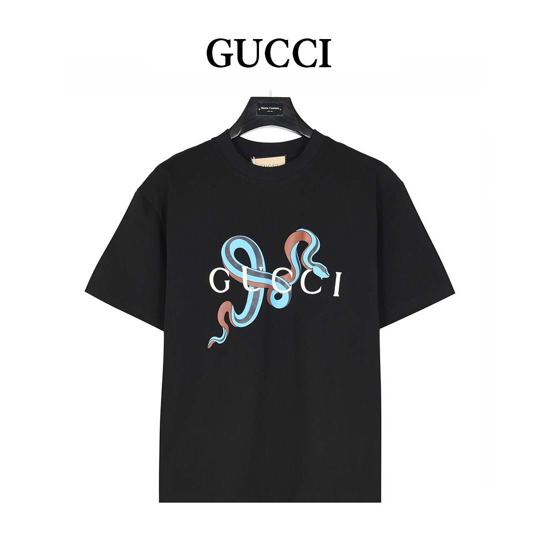 Gucci/古驰 25ss 蛇年限定 蛇型图案印花短袖T恤