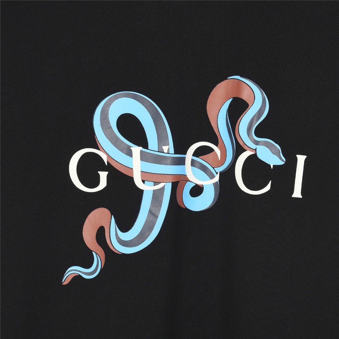 Gucci/古驰 25ss 蛇年限定 蛇型图案印花短袖T恤